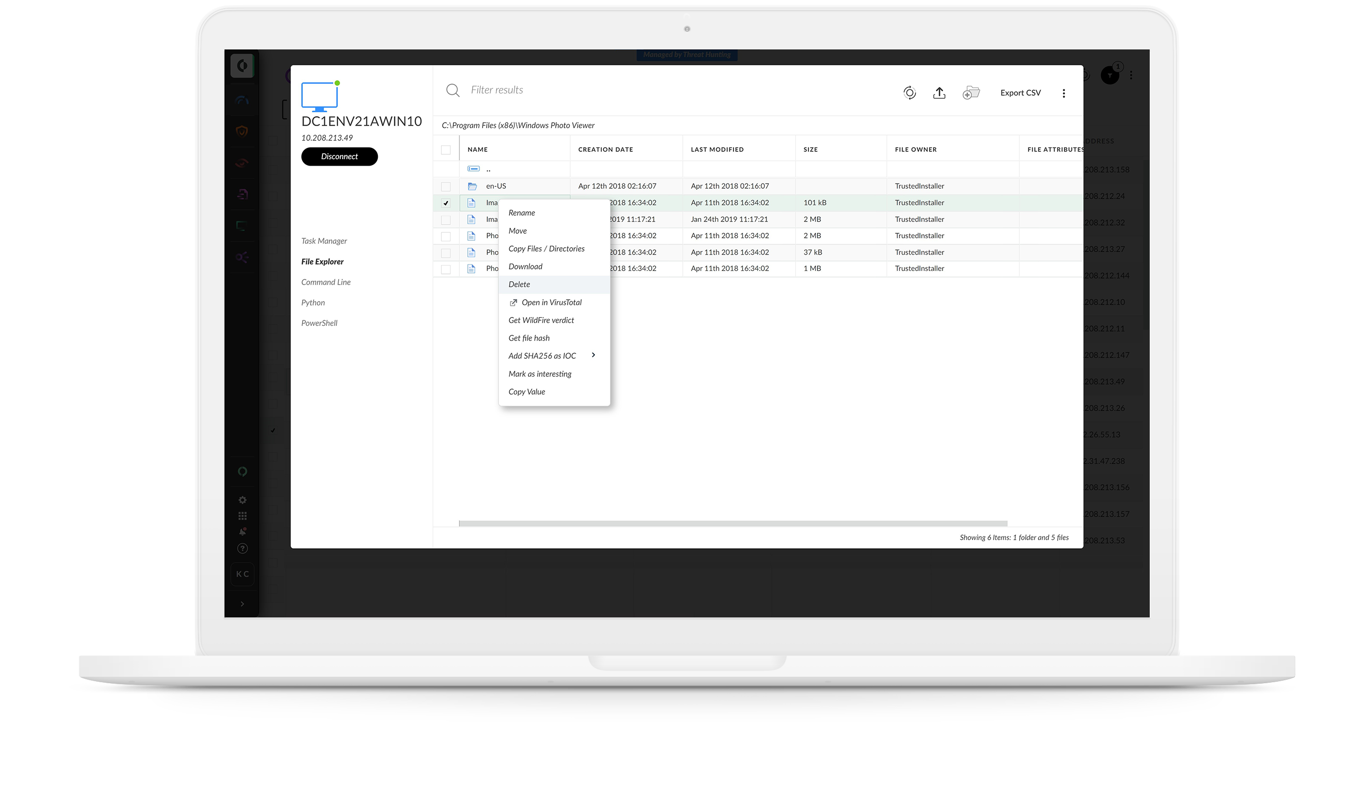Individuazione live terminal