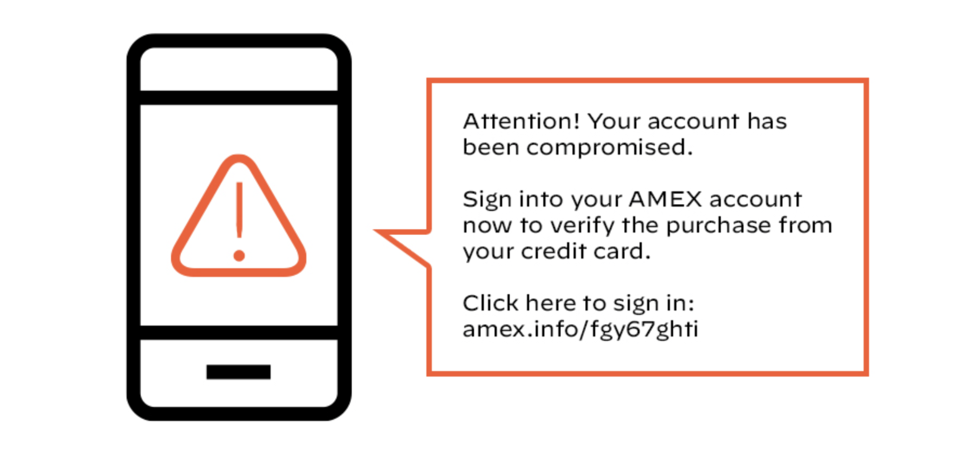 Esempio di messaggio di testo che avvisa la vittima