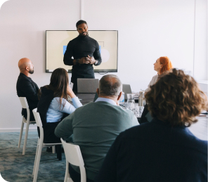 Executives in board room