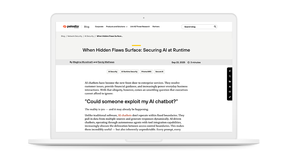 Quando emergono le falle nascoste: protezione dell'IA in fase di runtime