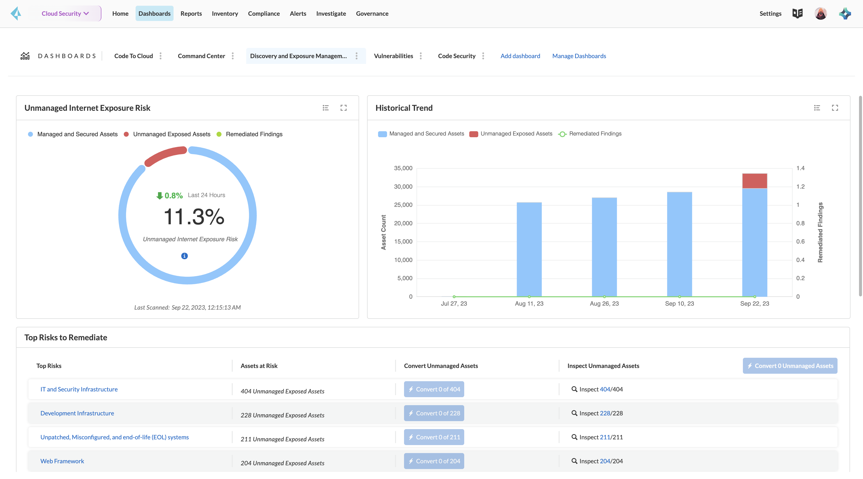 Esegui l'onboarding delle risorse non gestite ed elimina i rischi