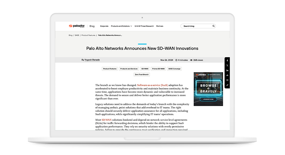 Palo Alto Networks annuncia altre innovazioni per la SD-WAN