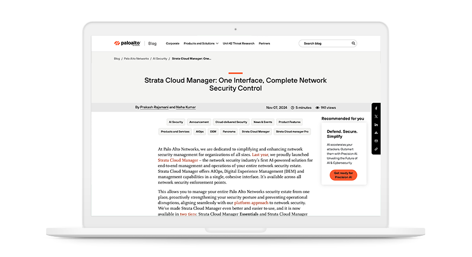 Strata Cloud Manager: controllo della sicurezza di rete complessa con una sola interfaccia