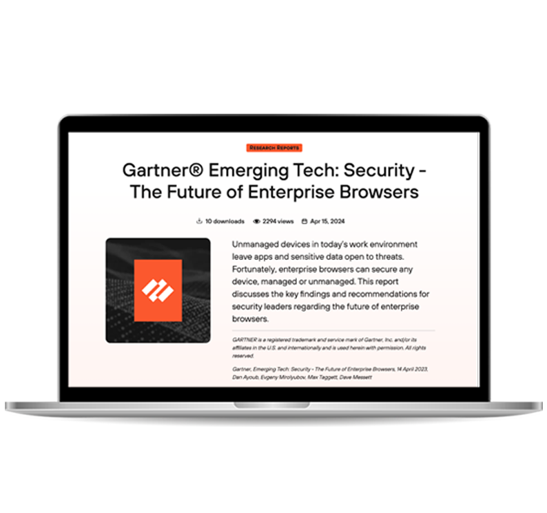 Report di Gartner<sup>&reg;</sup>  sulle tecnologie emergenti: Security–The Future of Enterprise Browsers