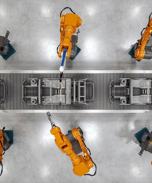 macchine all'interno di uno stabilimento di produzione