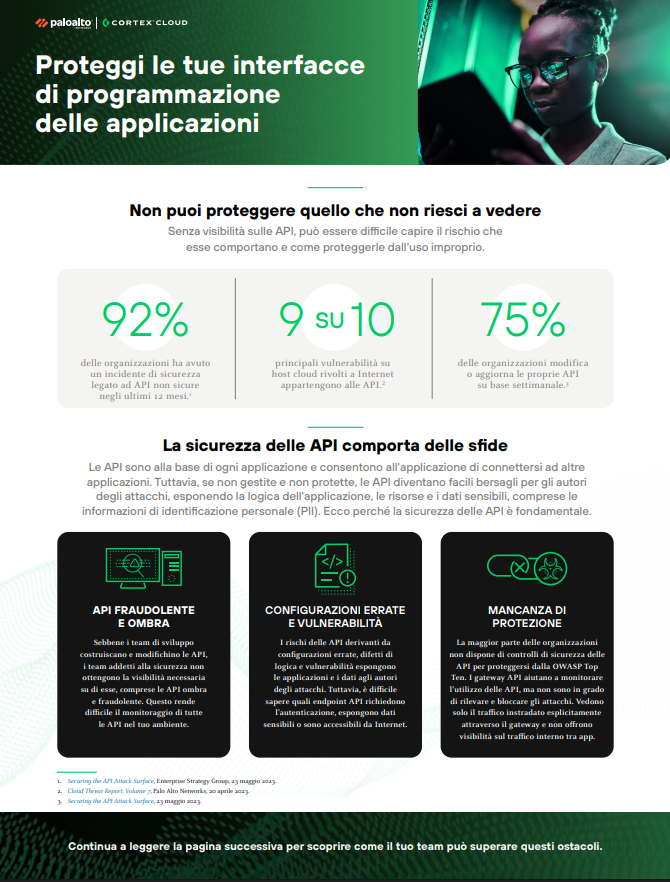 Proteggi le tue interfacce di programmazione delle applicazioni (API)